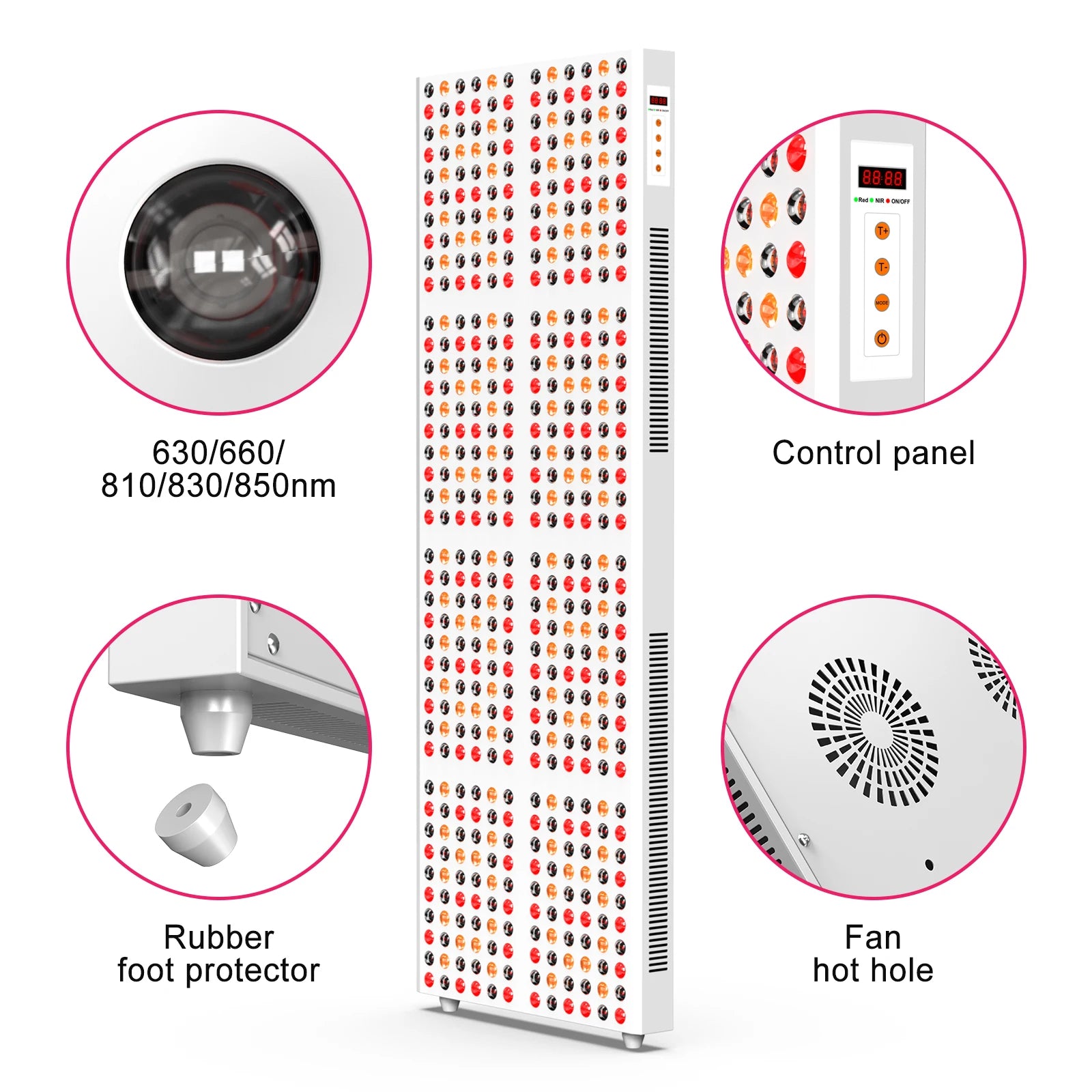 Bonliter 2400W Red Light Therapy Led Therapy Panel 630nm 660nm 810nm 830nm 850nm 5 Year Warranty