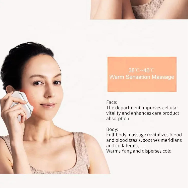 Hot Cold Instrument 5 in 1 Electric Gua Sha Galvanic Scraping Massager Face Sculpting Tool Beauty Equipment for Facial Device