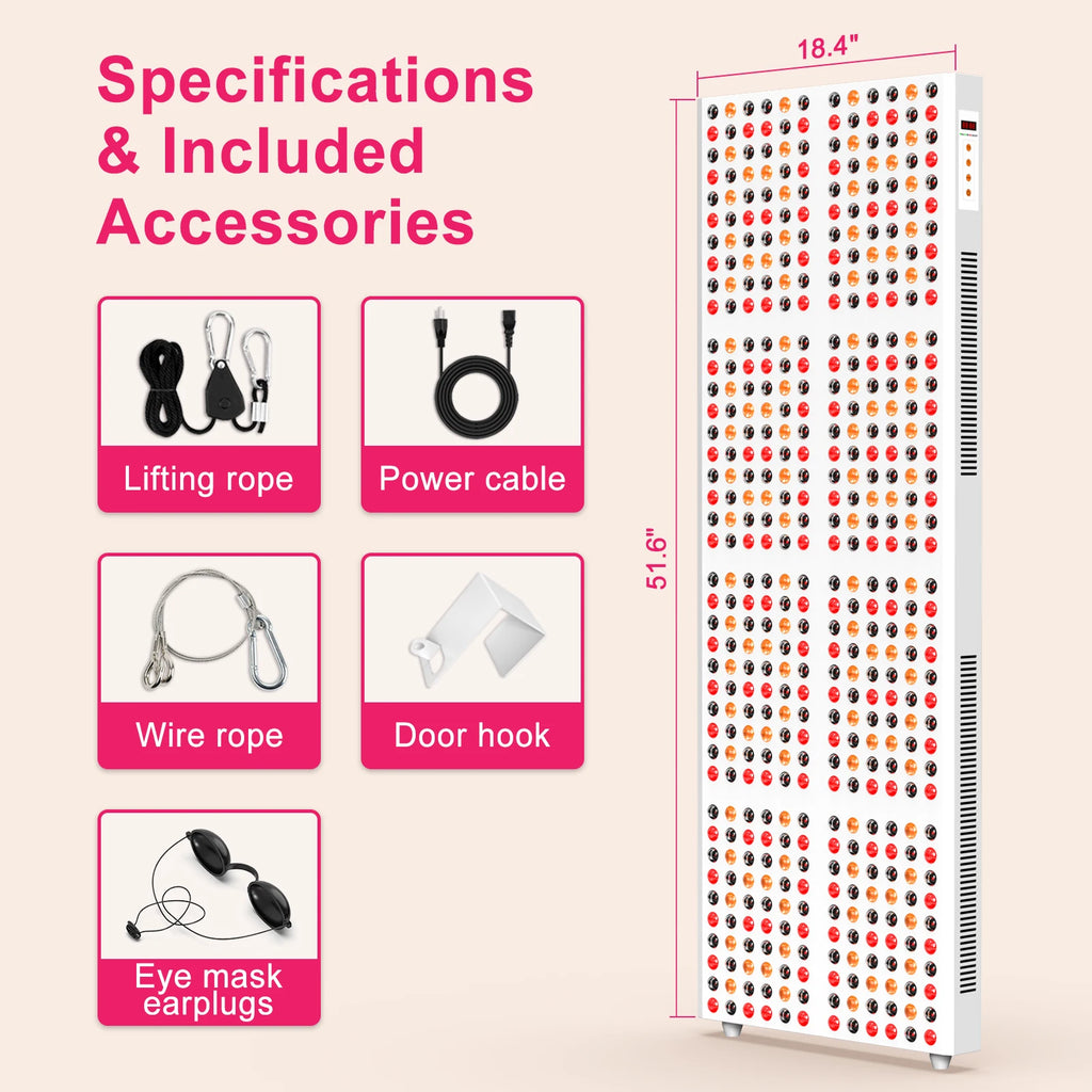 Bonliter 2400W Red Light Therapy Led Therapy Panel 630nm 660nm 810nm 830nm 850nm 5 Year Warranty
