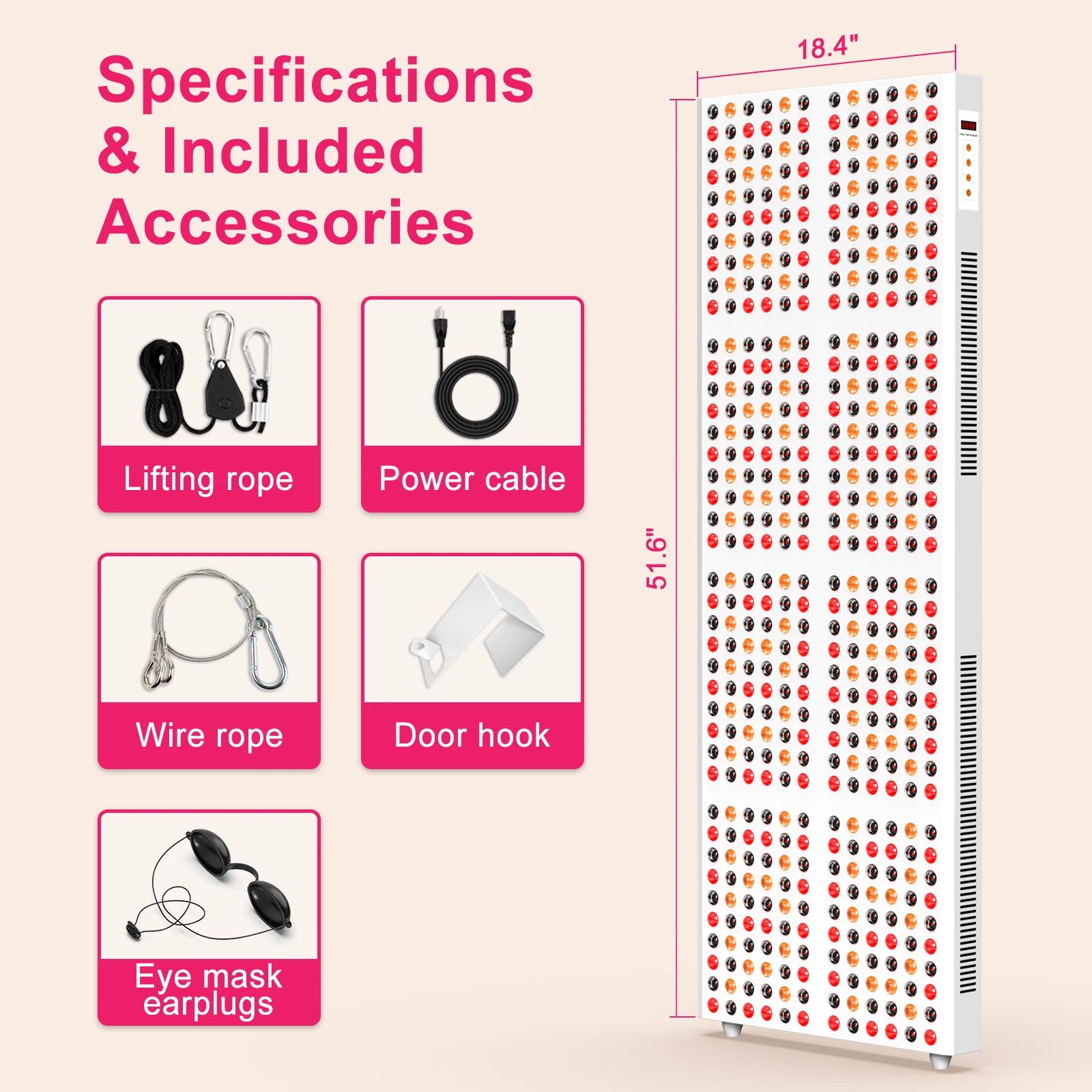 Bonliter 2400W Red Light Therapy Led Therapy Panel 630nm 660nm 810nm 830nm 850nm 5 Year Warranty