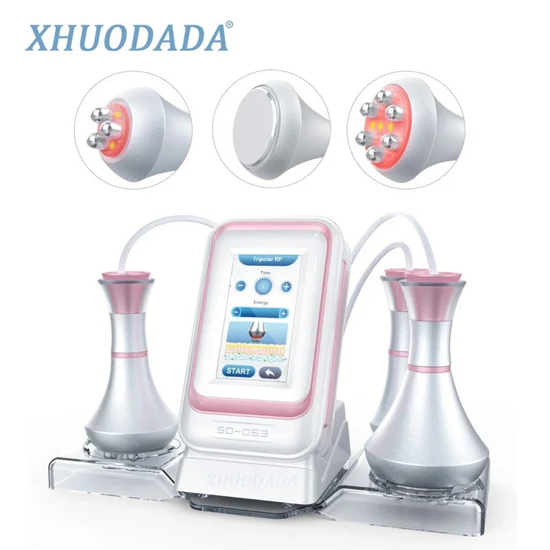 80K 3 in 1 Cavitation Ultrasonic Body Slimming Machine Multi-Polar Frequency Anti-Wrinkle Rejuvenation Skin Lift Tighten Device