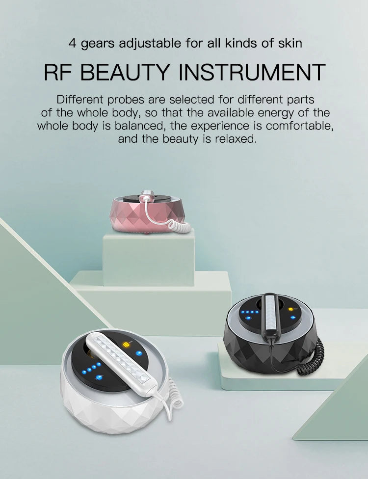 Portable RF Skin Tightening Device Radio Frequency Wrinkle Reduction Anti Aging Facial Skincare Machine for Home Use