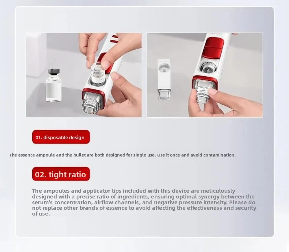 Professional Mesotherapy Gun for Facial Skin Care, Double-headed Negative Pressure Conductive Pulse To Revitalize The Skin