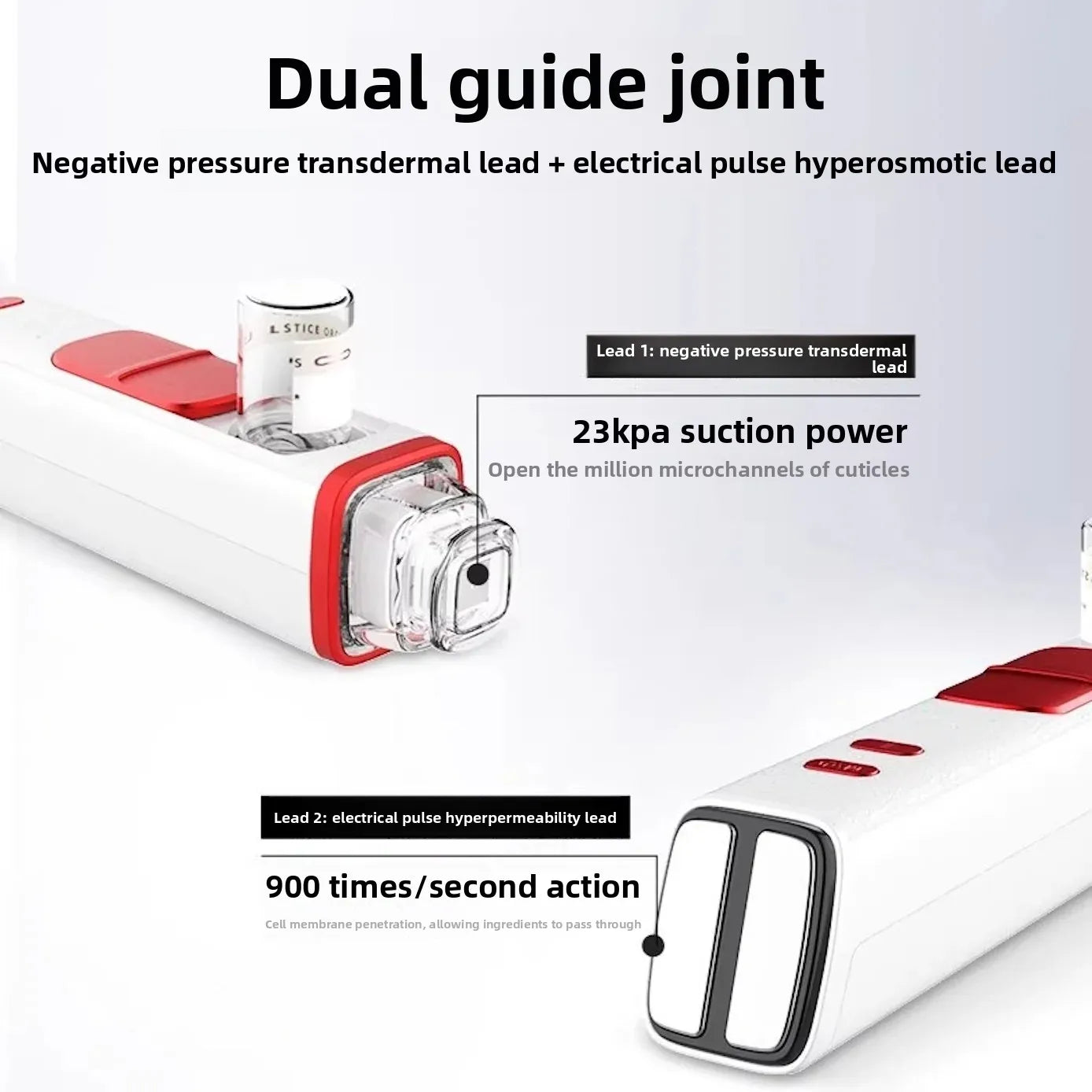 Professional Mesotherapy Gun for Facial Skin Care, Double-headed Negative Pressure Conductive Pulse To Revitalize The Skin