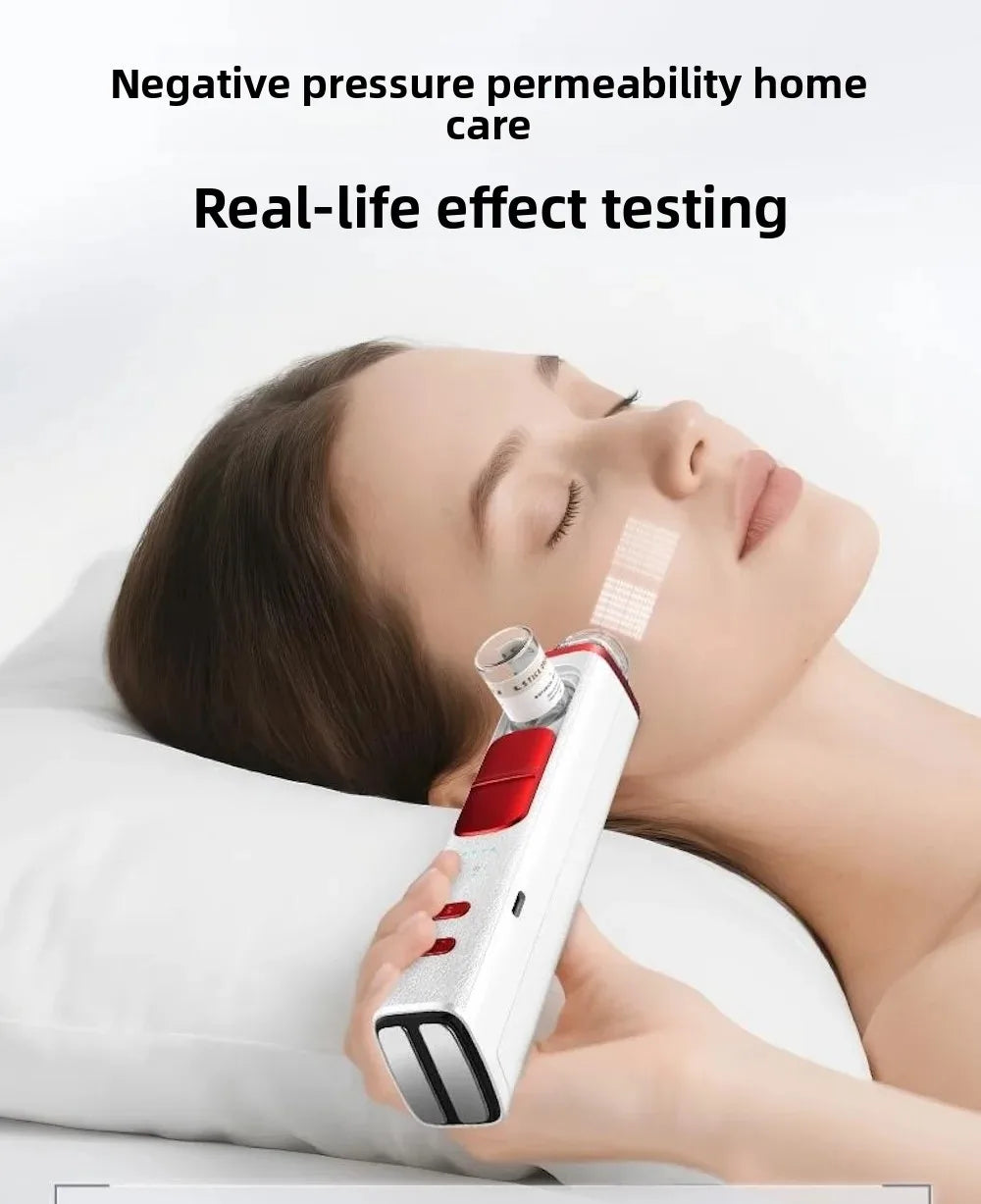 Professional Mesotherapy Gun for Facial Skin Care, Double-headed Negative Pressure Conductive Pulse To Revitalize The Skin
